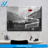 Mountain Range Christmas Multi-Names Premium Canvas
