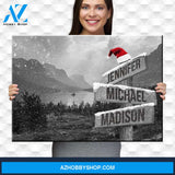 Mountain Range Christmas Multi-Names Premium Canvas