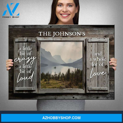 Mountain Range Color Wood Shutters Premium Canvas Saying 2