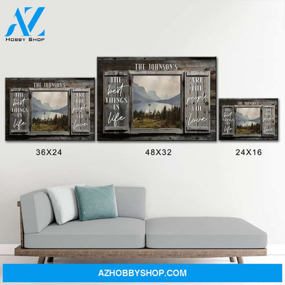 Mountain Range Color Wood Shutters Premium Canvas Saying 3