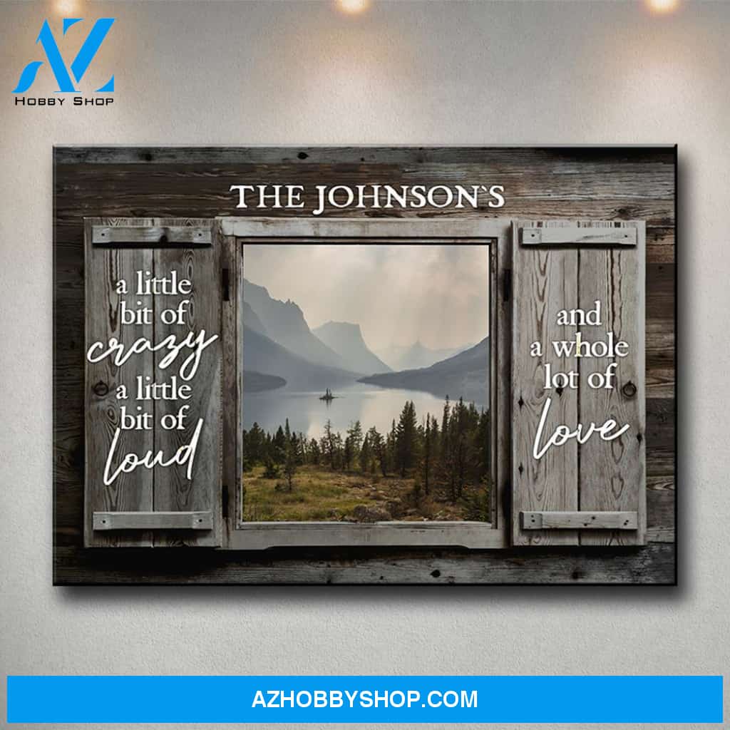 Mountain Range Color Wood Shutters Premium Canvas Saying 2