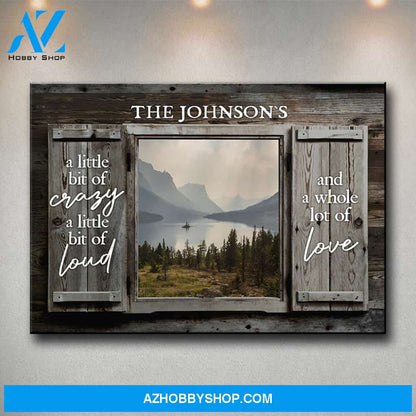 Mountain Range Color Wood Shutters Premium Canvas Saying 2