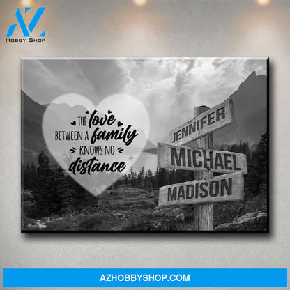 Mountain Range Heart Saying 5 Multi-Names Premium Canvas