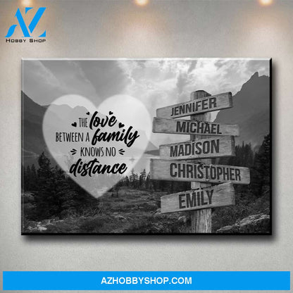 Mountain Range Heart Saying 5 Multi-Names Premium Canvas