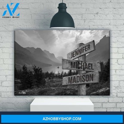 Mountain Range Multi-Names Premium Canvas