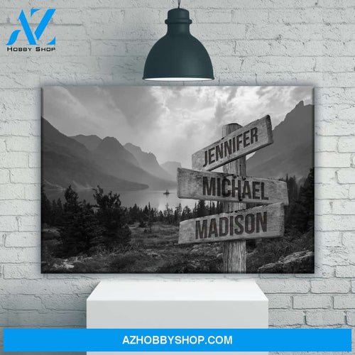 Mountain Range Multi-Names Premium Canvas