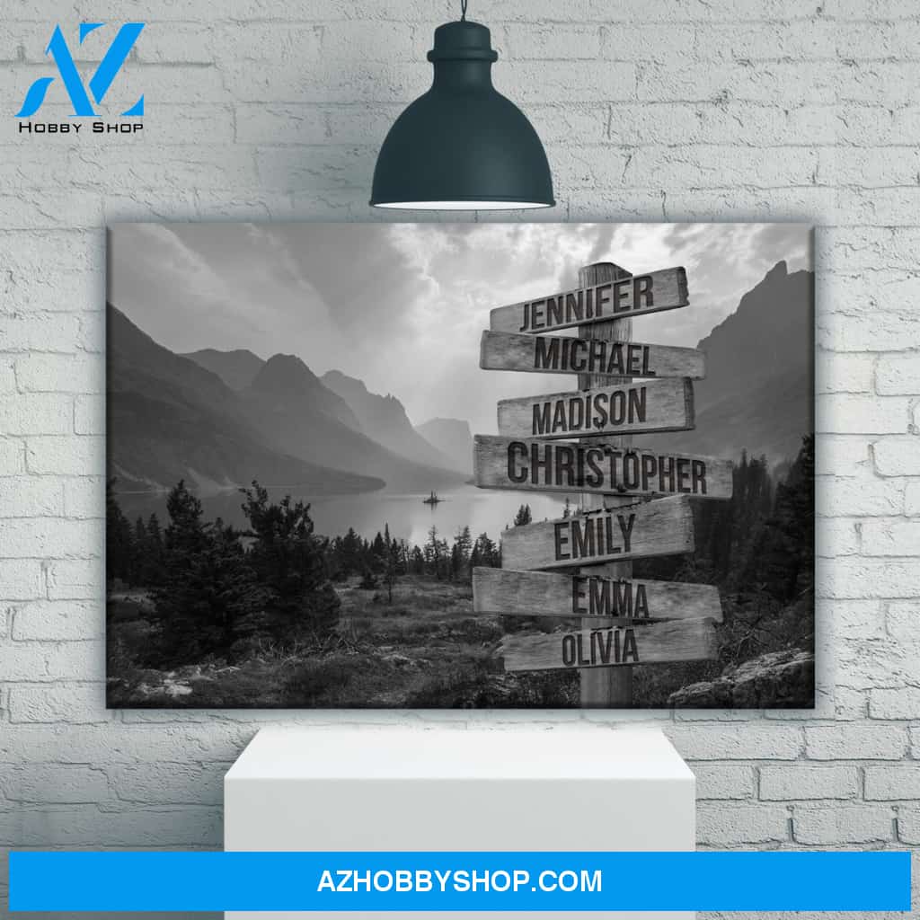 Mountain Range Multi-Names Premium Canvas
