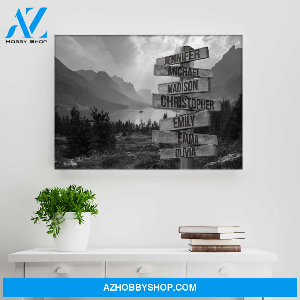 Mountain Range Multi-Names Premium Canvas