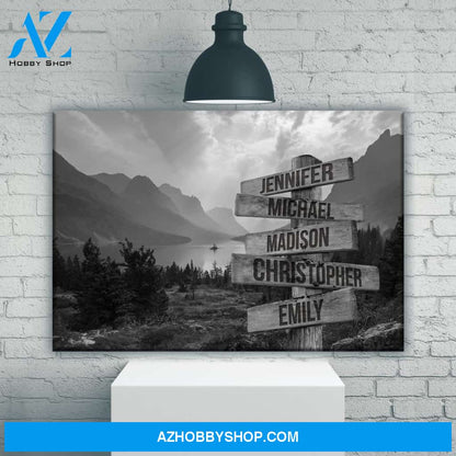 Mountain Range Multi-Names Premium Canvas