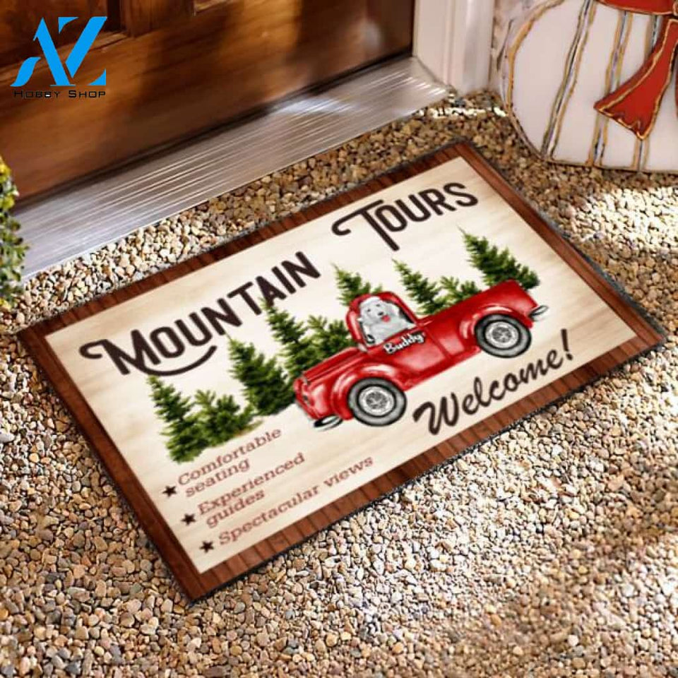 Mountain Tour With Dog Camping Personalized DoorMat
