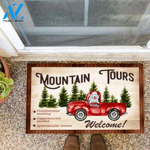 Mountain Tour With Dog Camping Personalized DoorMat