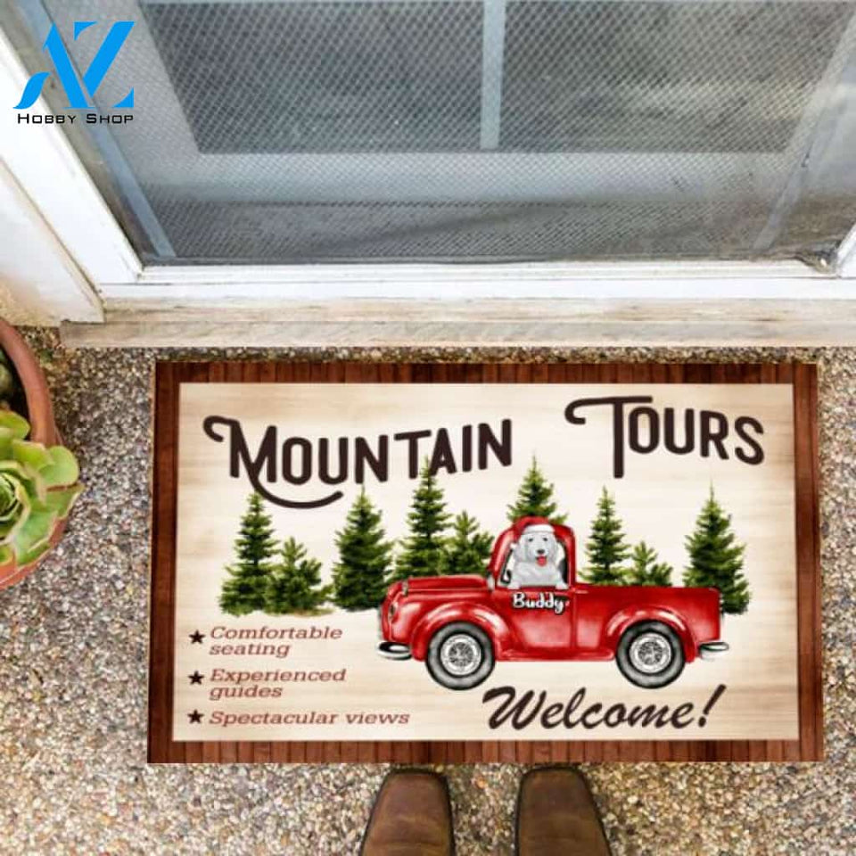 Mountain Tour With Dog Camping Personalized DoorMat