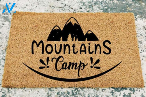 Personalized Name Family House Mountains Camp Doormat Welcome Mat House Warming Gift Home Decor Funny Doormat Gift Idea