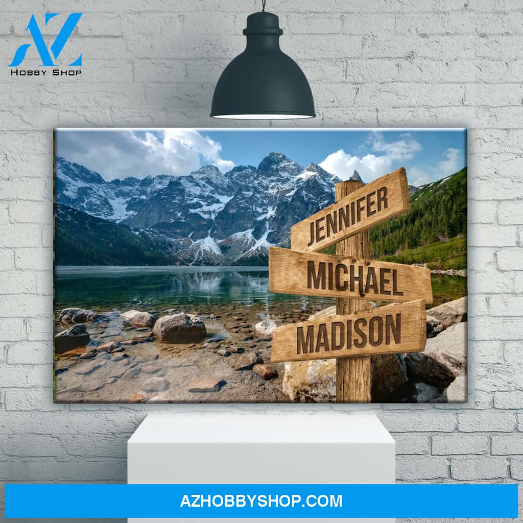 Mountains Color Multi-Names Premium Canvas