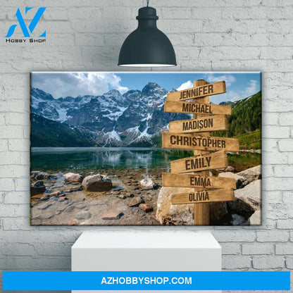 Mountains Color Multi-Names Premium Canvas
