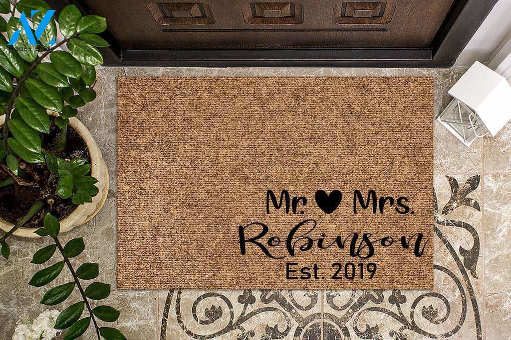 Mr & Mrs Custom Family Name & Year Doormat | Welcome Mat | House Warming Gift