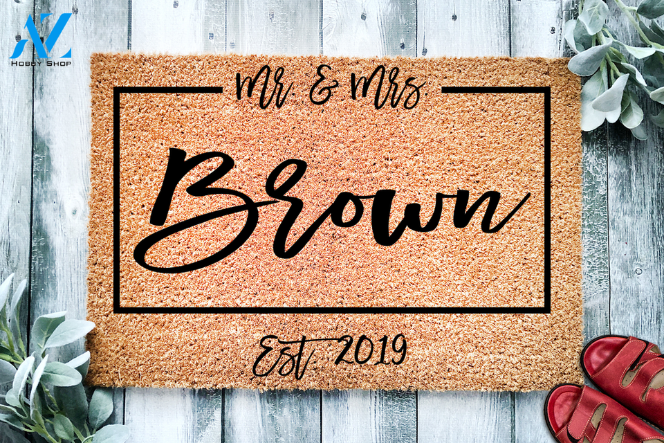 Mr & Mrs Family Custom Doormat | Welcome Mat | House Warming Gift