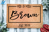 Mr & Mrs Family Custom Doormat | Welcome Mat | House Warming Gift