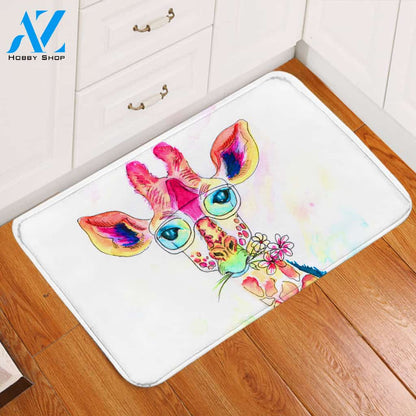 Ms Giraffe White Door Mat