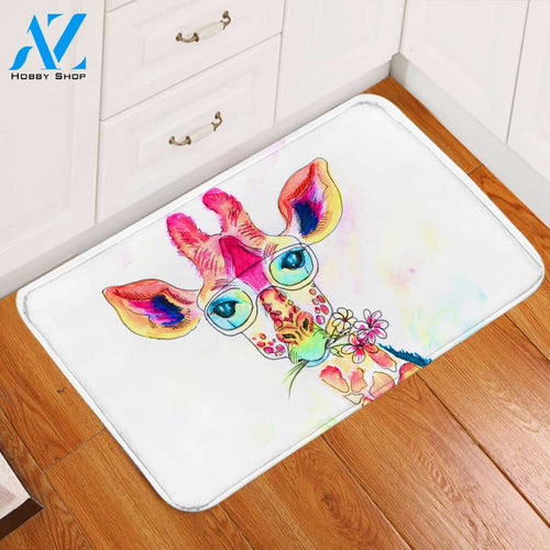 Ms Giraffe White Door Mat