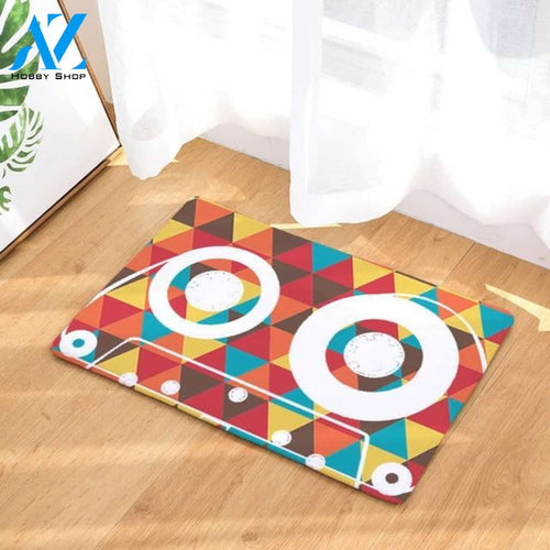 Personalized Name Family House Multicolor Cassette Doormat Welcome Mat Housewarming Gift Home Decor Funny Doormat Gift For Friend Gift Idea For Family Birthday Gift
