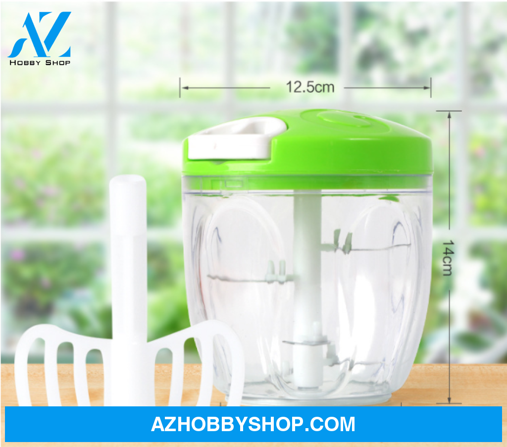 Multifunction High Speedy Chopper Shredder Manual Meat Grinder Kitchen Tools Green900Ml