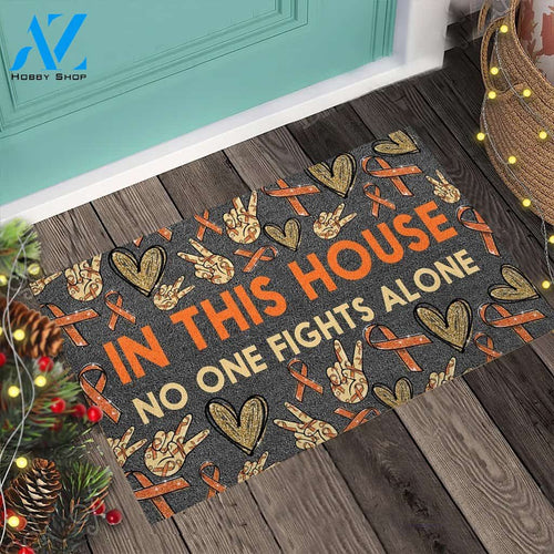 Multiple Sclerosis Awareness In This House No One Fights Alone Doormat | Welcome Mat | House Warming Gift