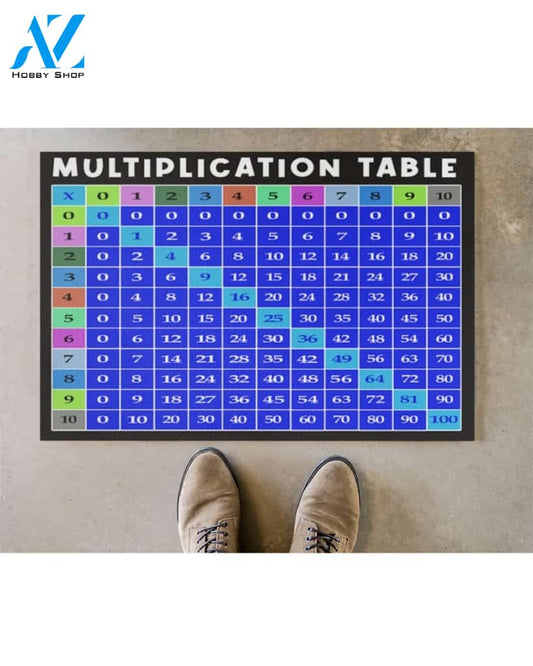 Multiplication Table Funny Indoor And Outdoor Doormat Warm House Gift Welcome Mat Gift For Math Lovers, Gift For Teacher Student, Back To School, Classroom Decor