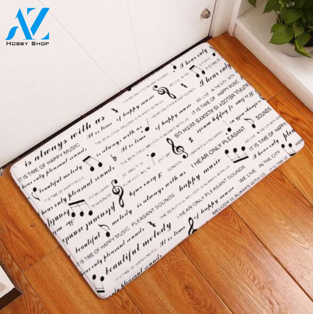 Music Black Music Note Doormat Collections Indoor And Outdoor Doormat Warm House Gift Welcome Mat Birthday Gift For Music Lovers