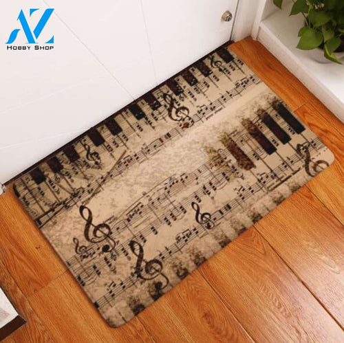 Music Brown & Black Doormat Collections Indoor And Outdoor Doormat Warm House Gift Welcome Mat Birthday Gift For Music Lovers