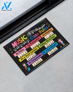 Music Class rules Doormat Be Polite Be Respectful Indoor And Outdoor Doormat Warm House Gift Welcome Mat Gift For Friend For Teacher Lovers