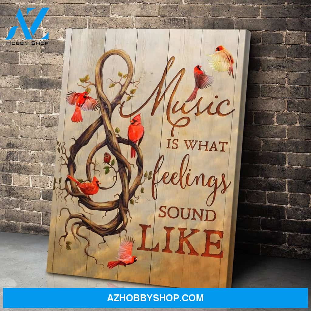 Music Is Cardinal Wall Art Canvas