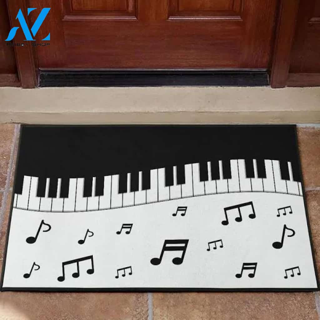 Music Notes Piano Doormat Welcome Mat Housewarming Gift Home Decor Funny Doormat Best Gift Idea For Music Lovers Gift For Friend