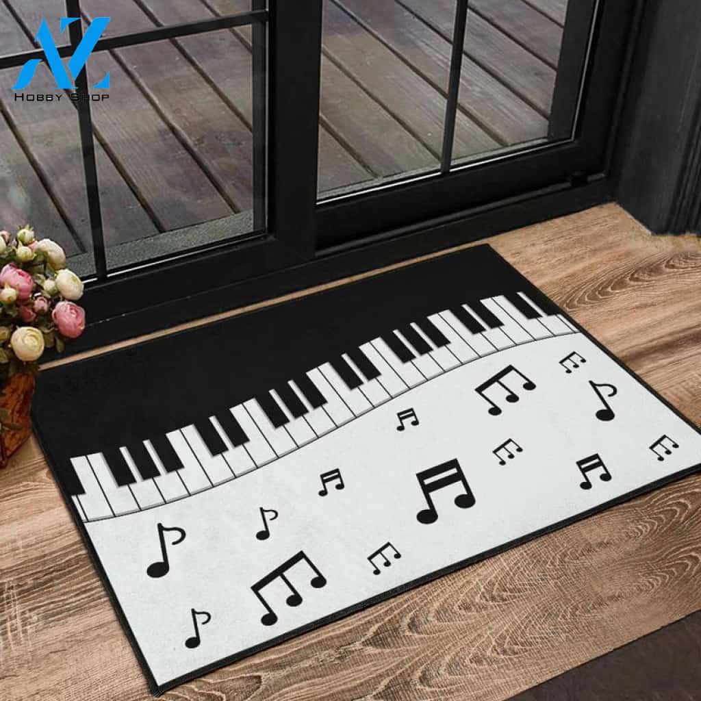 Music Notes Piano Doormat Indoor And Outdoor Doormat Warm House Gift Welcome Mat Birthday Gift for Music Lovers Piano Lover