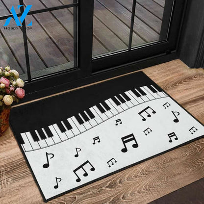 Music Notes Piano Indoor and Outdoor Doormat Warm House Gift Welcome Mat Birthday Gift for Music Lovers Piano Lover