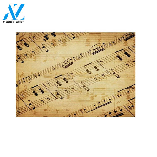 Music Notes Printing Doormat Flannel Home Decoration Doormat Welcome Mat Doormat Warm House Gift Welcome Mat Gift for Friend Family