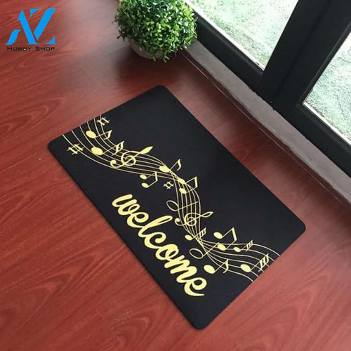 Music Notes Welcome Indoor And Outdoor Doormat Warm House Gift Welcome Mat Gift For Friend Family, Gift For Music Lover