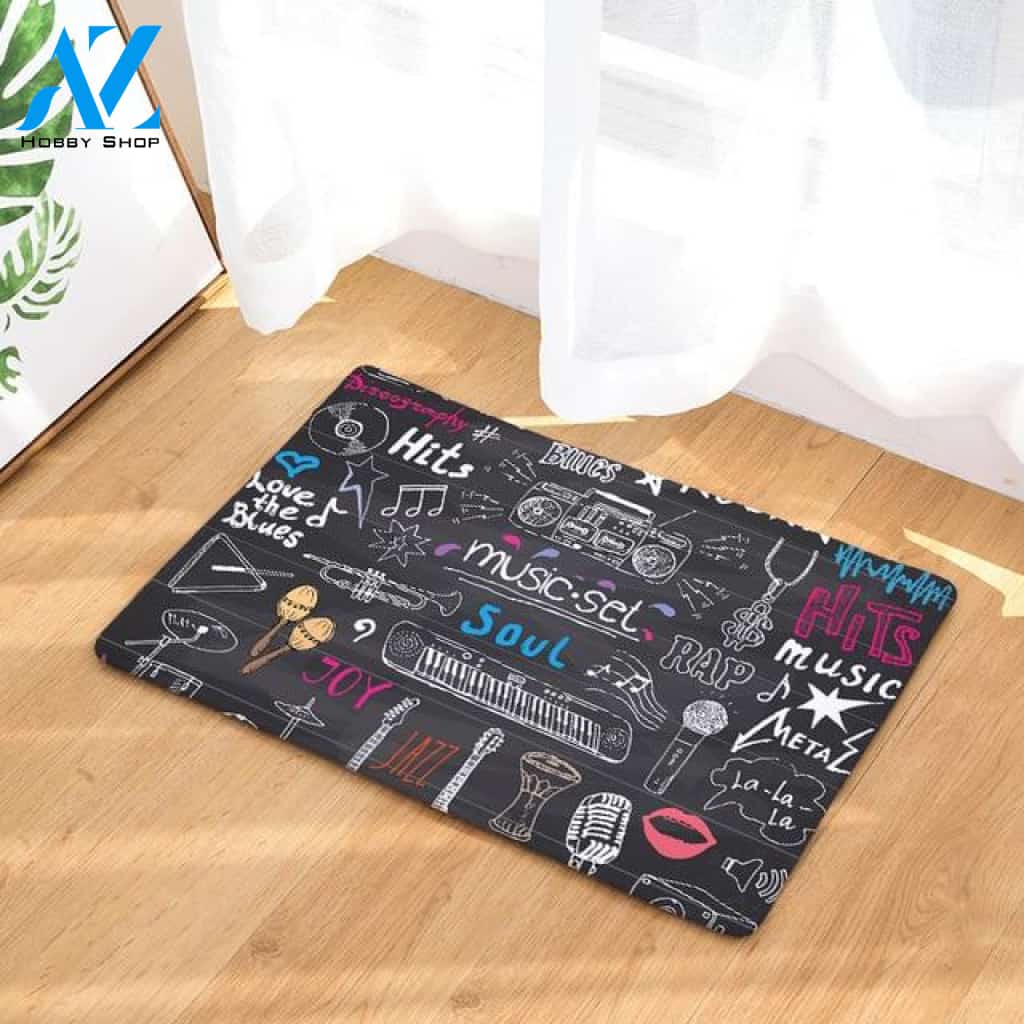 Music Set Instruments Doormat Welcome Mat Housewarming Gift Home Decor Farmhouse Funny Doormat Gift Idea For Music Lovers Gift For Friend