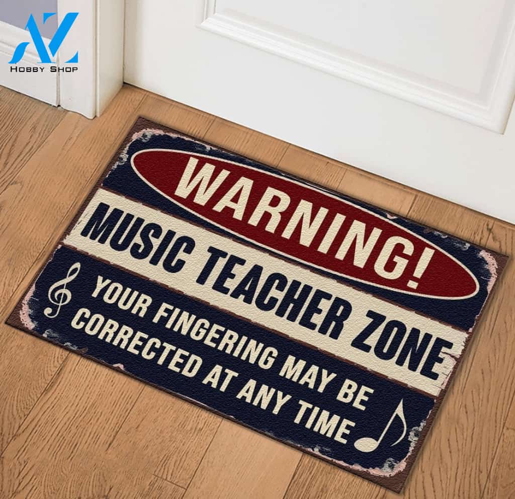 Music Teacher Zone Warning Doormat