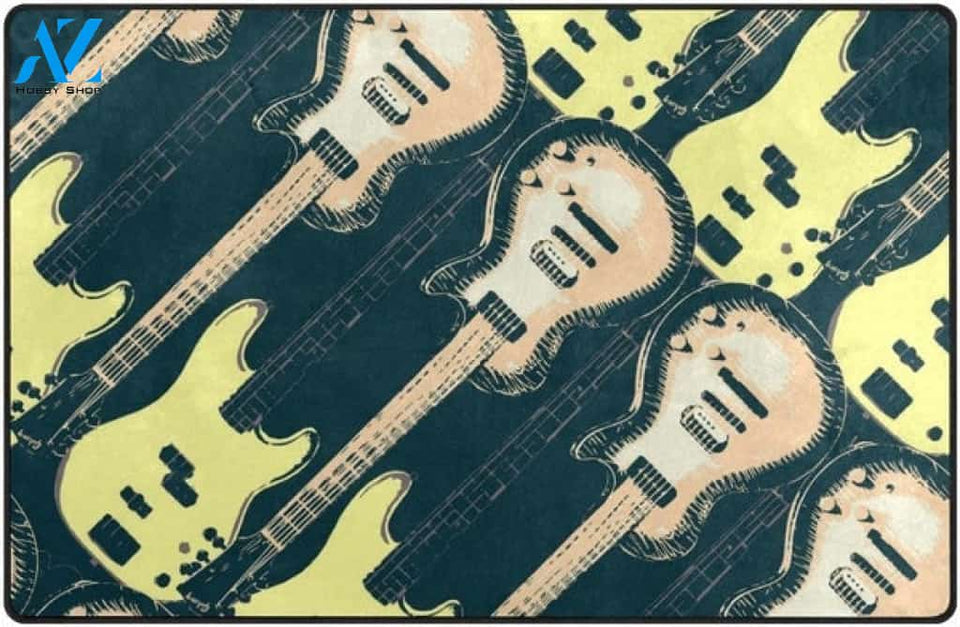 Musical Guitar Area Rug Doormat Welcome Mat Housewarming Gift Home Decor Funny Doormat Gift For Friend Birthday Gift