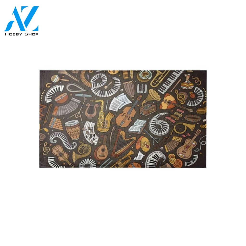 Musical Instruments Doormat Housewarming Gift Great Gift For Family And Friend Doormats Inhouse Doormats Home Decor Housewarming Gift