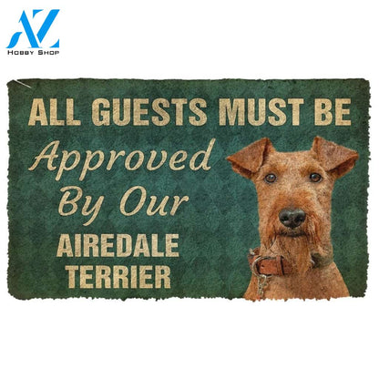 Gearhumans Gearhuman 3D Must Be Approved By Our Airedale Terrier Custom Doormat