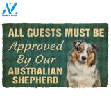Gearhumans Gearhuman 3D Must Be Approved By Our Australian Shepherd Custom Doormat