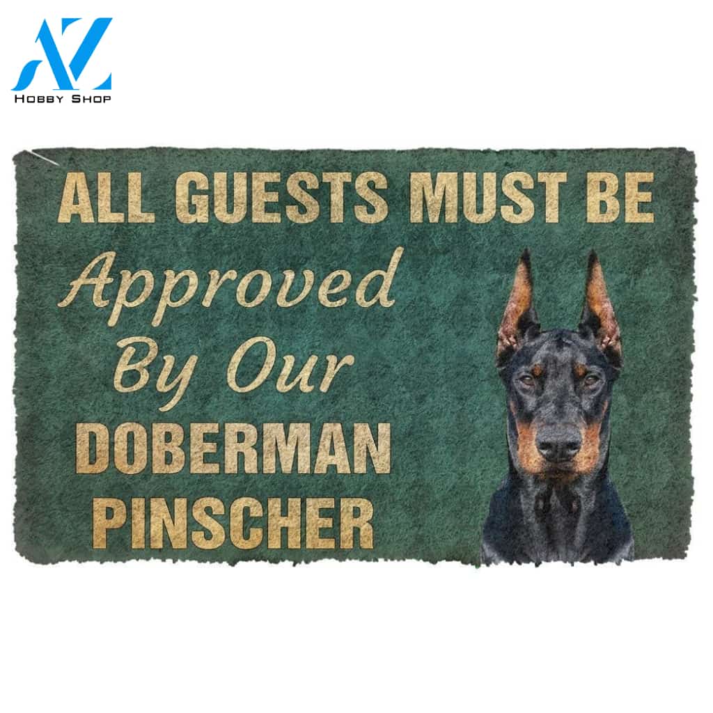 Gearhumans Gearhuman 3D Must Be Approved By Our Doberman Pinscher Custom Doormat