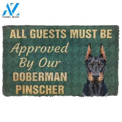 Gearhumans Gearhuman 3D Must Be Approved By Our Doberman Pinscher Custom Doormat