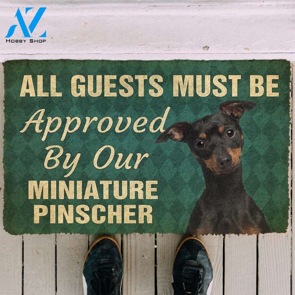Gearhumans Gearhuman 3D Must Be Approved By Our Miniature Pinscher Custom Doormat