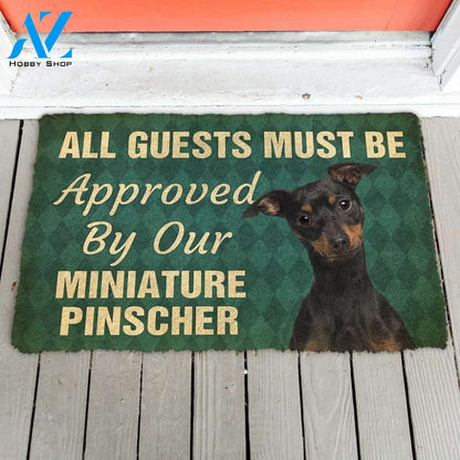 Gearhumans Gearhuman 3D Must Be Approved By Our Miniature Pinscher Custom Doormat