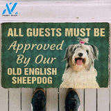 Gearhumans Gearhuman 3D Must Be Approved By Our Old English Sheepdog Pinscher Custom Doormat