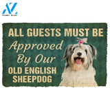 Gearhumans Gearhuman 3D Must Be Approved By Our Old English Sheepdog Pinscher Custom Doormat