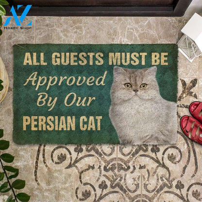 Gearhumans Gearhuman 3D Must Be Approved By Our Persian Cat Custom Doormat